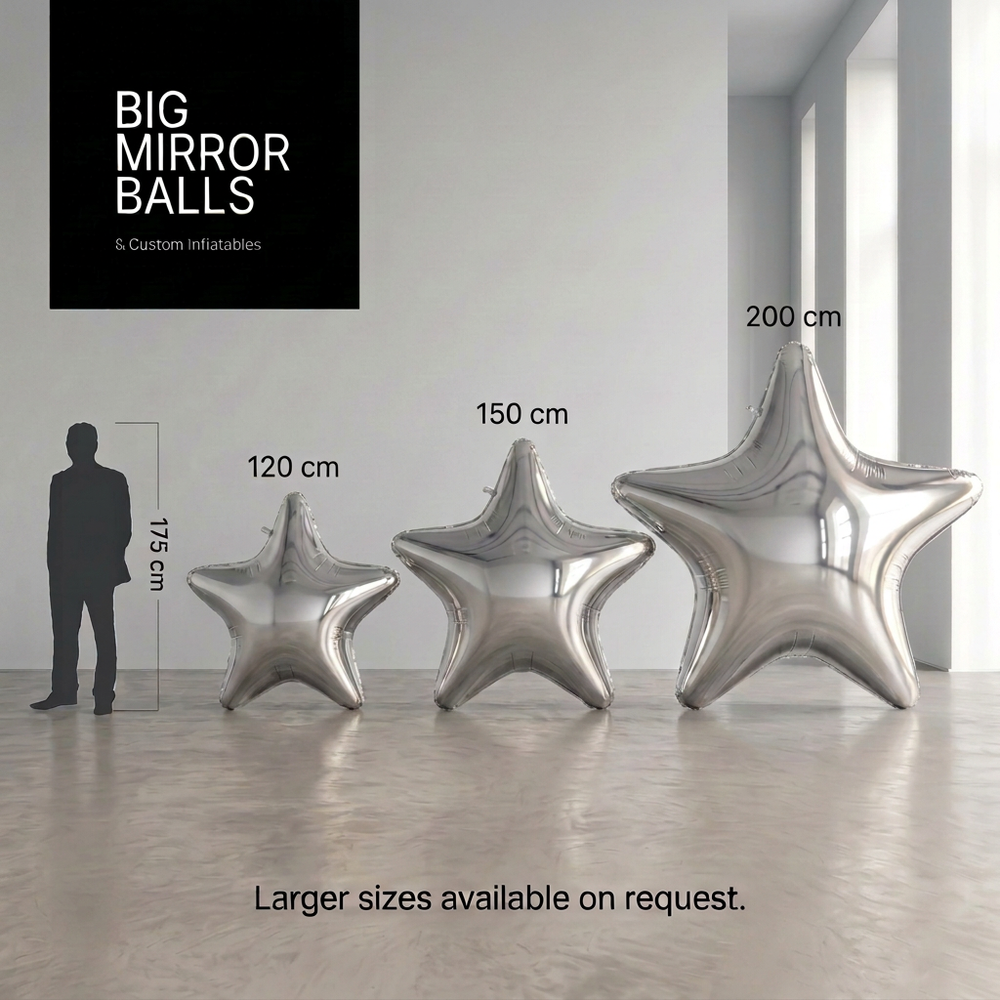 Stars Silver - Big Mirror Ball Set – 3 Pieces