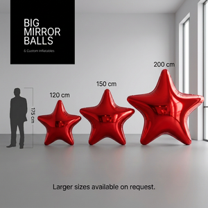 Stars Red - Big Mirror Ball Set – 3 Pieces