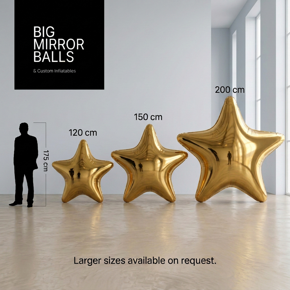 Stars Gold - Big Mirror Ball Set – 3 Pieces