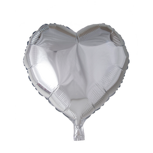 Foilballoon Heartshape 18” Silver  / singlepacked