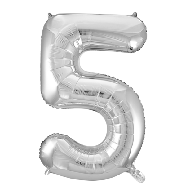 Number 5 silver 34″