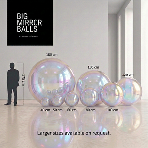 Iridiscent - Big Mirror Ball Set – 8 Pieces (40–180 cm)