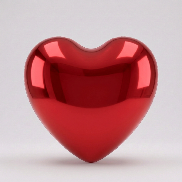 Red inflatable mirror heart