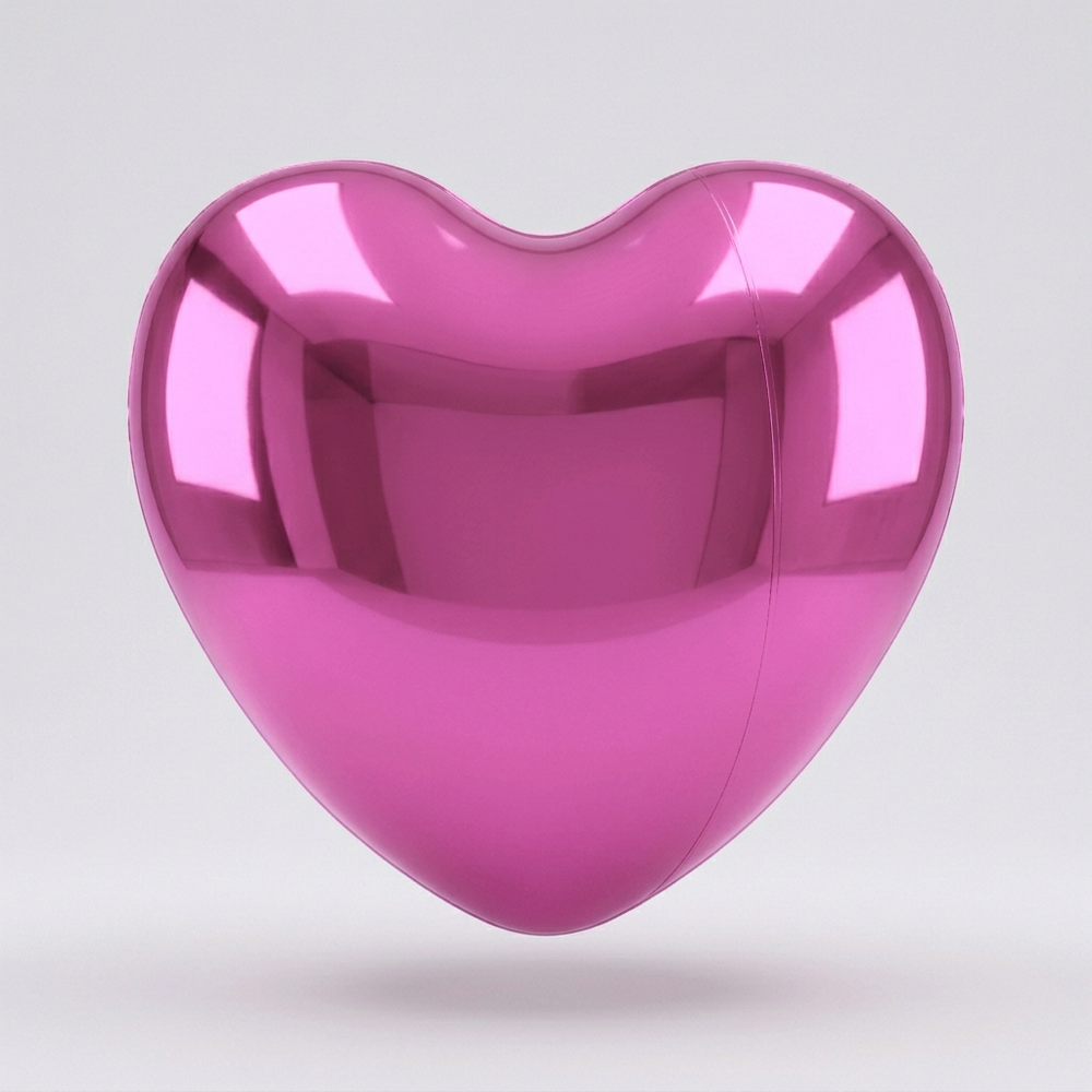 Pink inflatable mirror heart