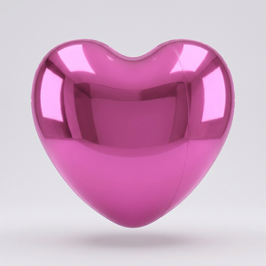 Pink inflatable mirror heart