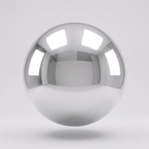 Silver inflatable mirror ball