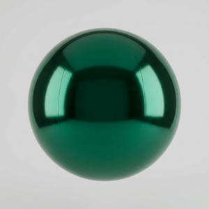 Green inflatable mirror ball in PVC, studio photo
