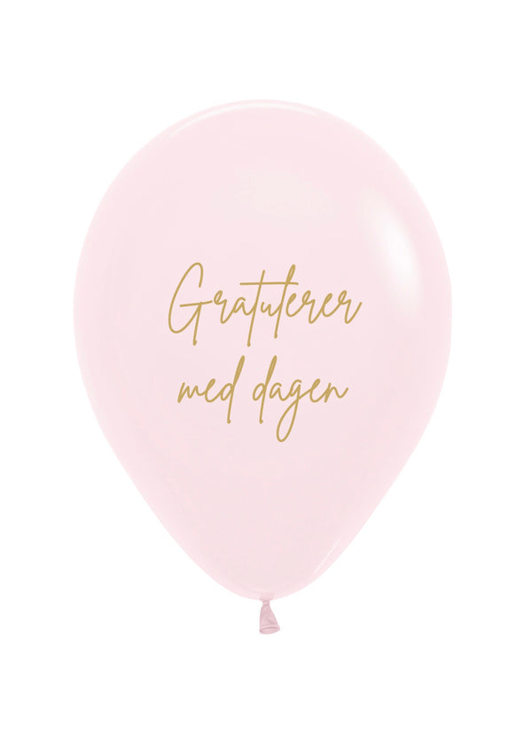 R12 - Gratulerer med dagen Pastel Matte Pink - 12 Pcs