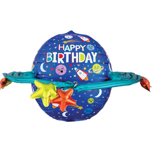 UltraShape Happy Birthday Colorful Galaxy Foil Balloon P60 packaged